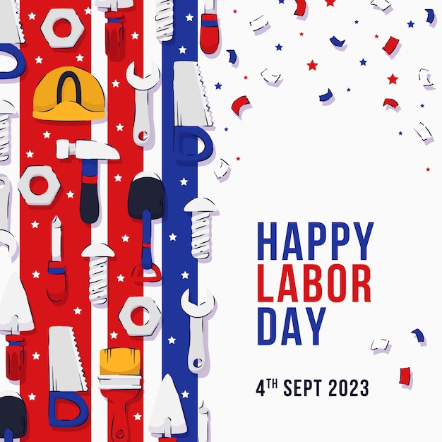 Illustrazione piatta per noi festa del lavoro