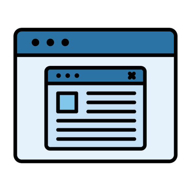 Illustrazione piatta pop-up del browser