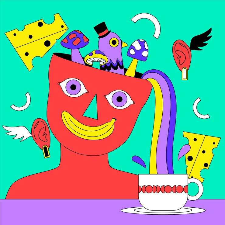 Vettore illustrazione psichedelica disegnata a mano