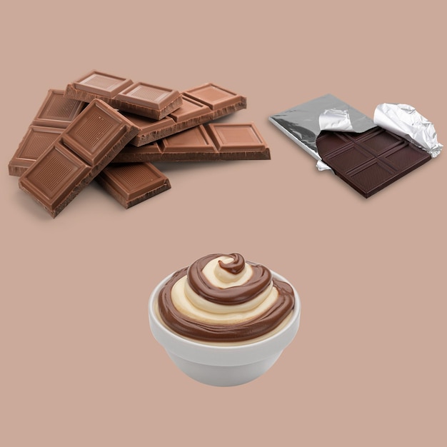 Illustrazione realistica del cioccolato vettoriale gratuita