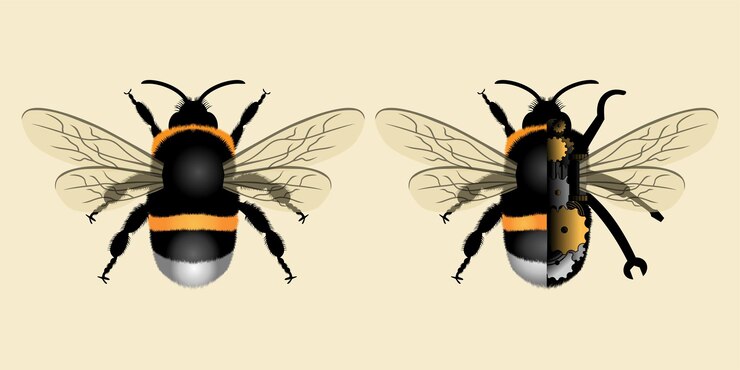 Vettore illustrazione realistica del design del calabrone