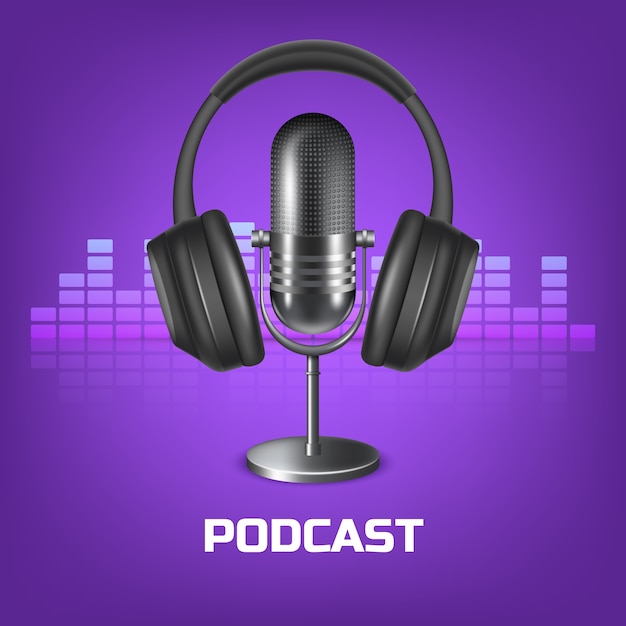 Illustrazione realistica del podcast