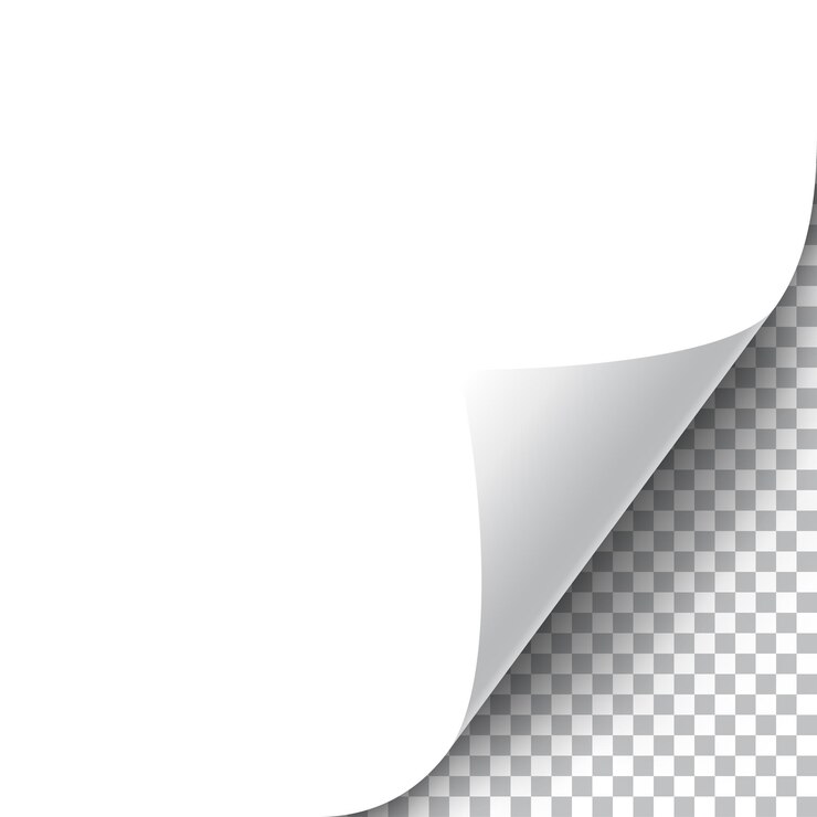 Vettore illustrazione realistica dell'angolo della pagina riccia con ombra trasparente. pronto per essere applicato al tuo design. elemento grafico per documenti, modelli, poster, volantini. illustrazione vettoriale