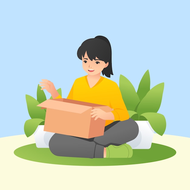 Illustrazione realistica dell'unboxing