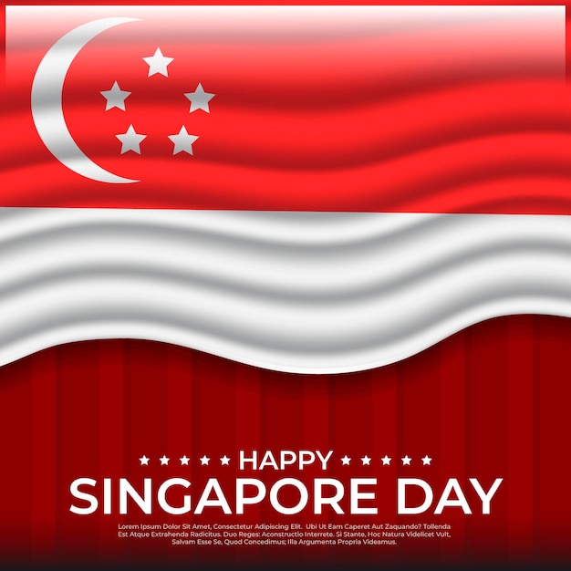 Illustrazione realistica della festa nazionale di Singapore