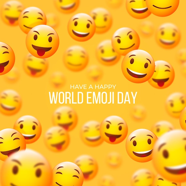 Illustrazione realistica della giornata mondiale degli emoji in 3d