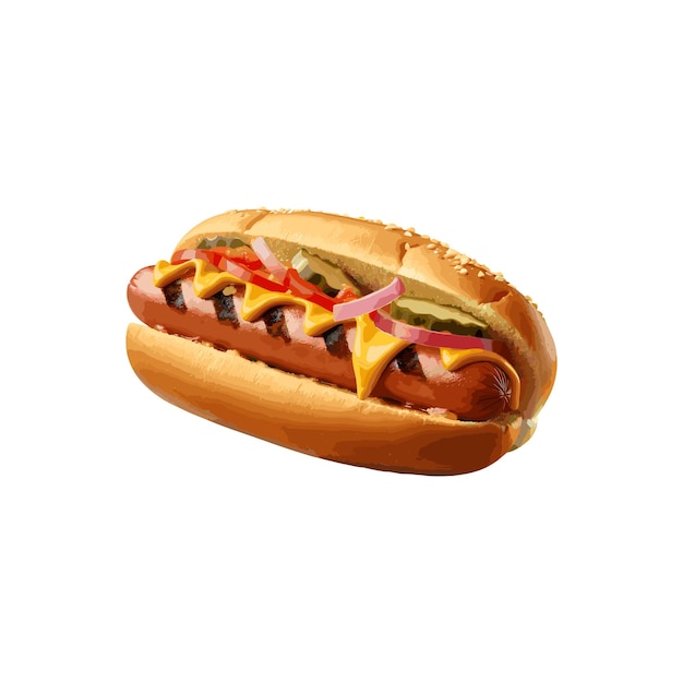illustrazione realistica di arte di vettore del hot dog