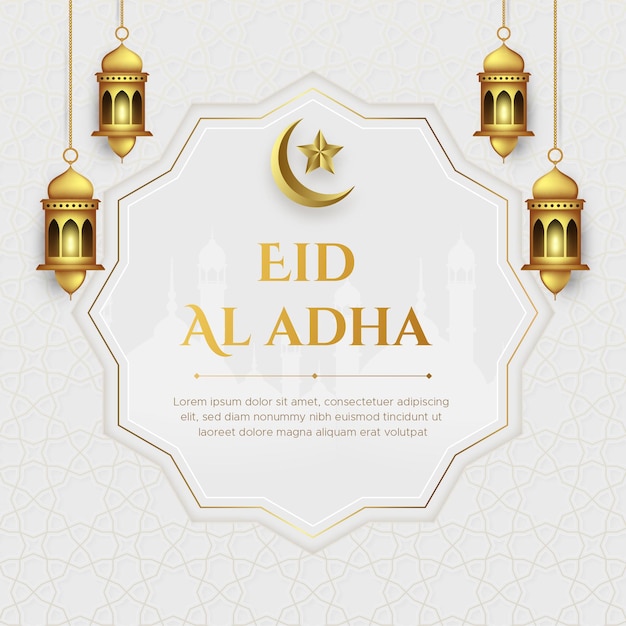 Illustrazione realistica di eid al-adha mubarak