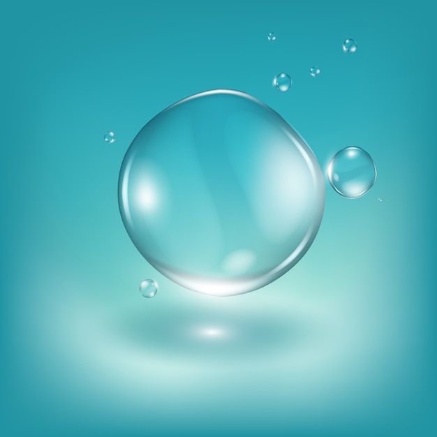 Illustrazione realistica di gocce d'acqua.