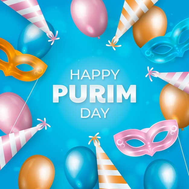 Illustrazione realistica di purim felice