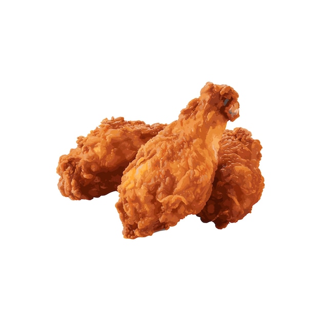 illustrazione realistica di vettore della frittura di pollo del pasto fast food