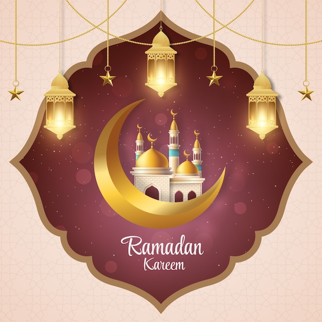 Illustrazione realistica per la celebrazione del ramadan islamico