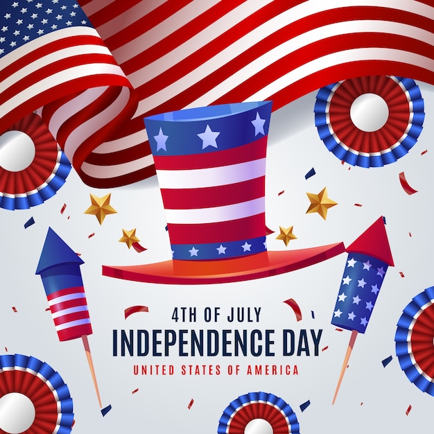 Illustrazione realistica per la festa americana del 4 luglio