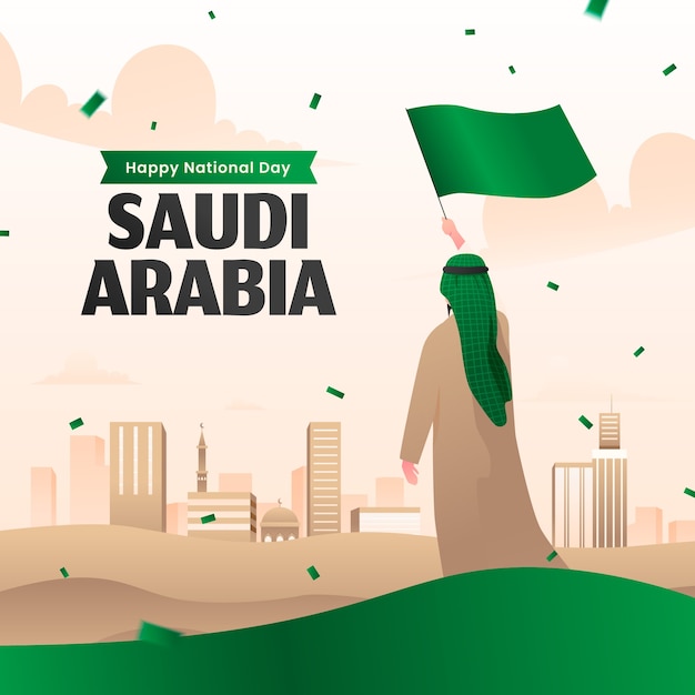 Illustrazione realistica per la giornata nazionale saudita
