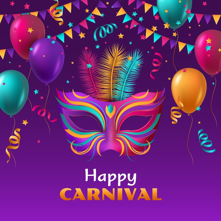 Vettore illustrazione realistica per una festa di carnevale