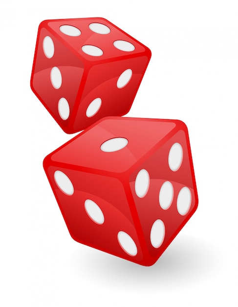 Illustrazione rossa di vettore dei dadi del casinò