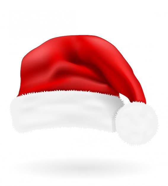 Illustrazione rossa di vettore del cappello di Natale del cappello rosso