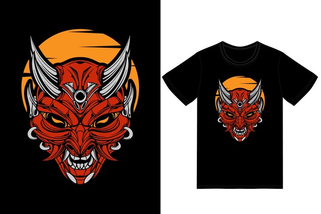 Illustrazione rossa di vettore del diavolo della maschera di Oni