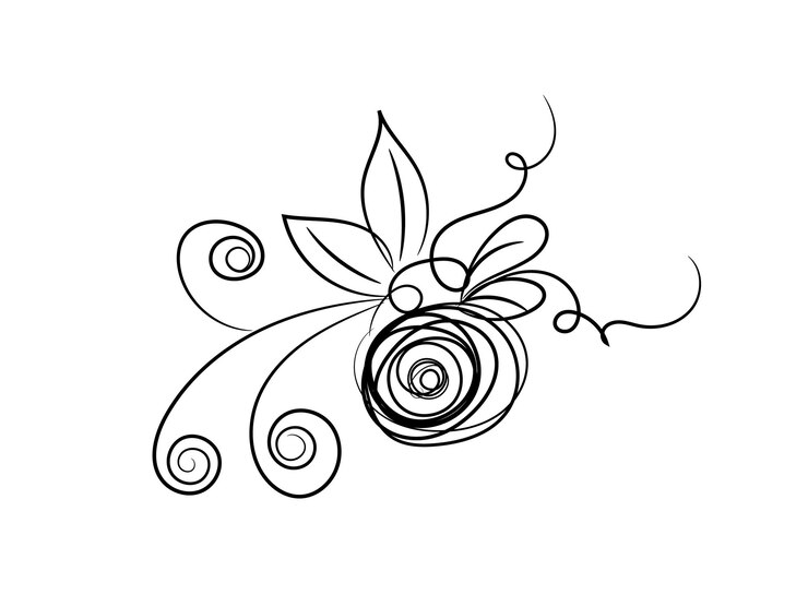 Illustrazione semplice del contorno di un fiore disegnata a mano