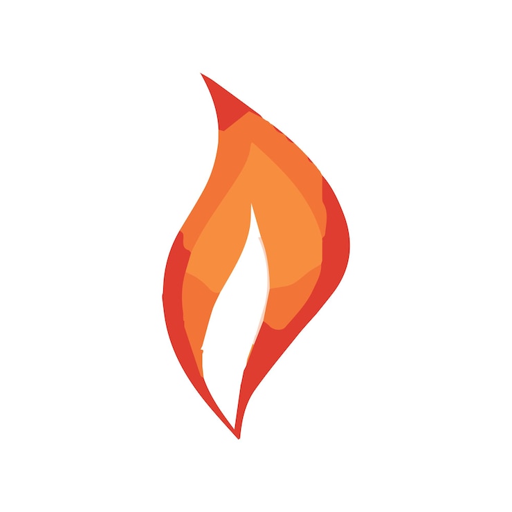 Vettore illustrazione semplice del fuoco fuoco clipart della fiamma fuoco icona della fiamma e concetto di logo design