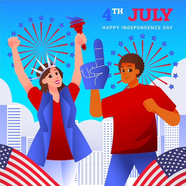 Illustrazione sfumata per la celebrazione americana del 4 luglio