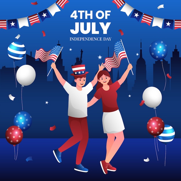 Illustrazione sfumata per la celebrazione americana del 4 luglio