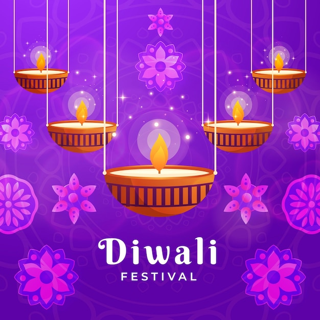 Illustrazione sfumata per la celebrazione del diwali