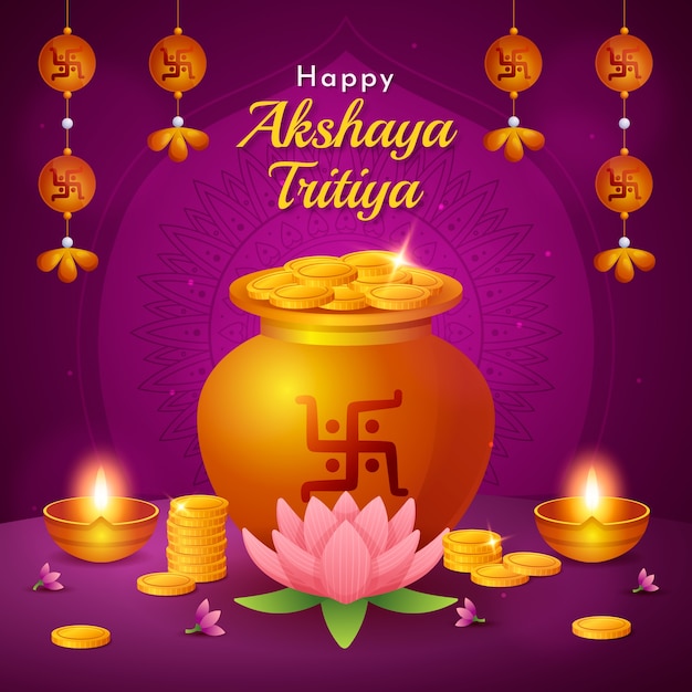 Illustrazione sfumata per la celebrazione del festival akshaya tritiya
