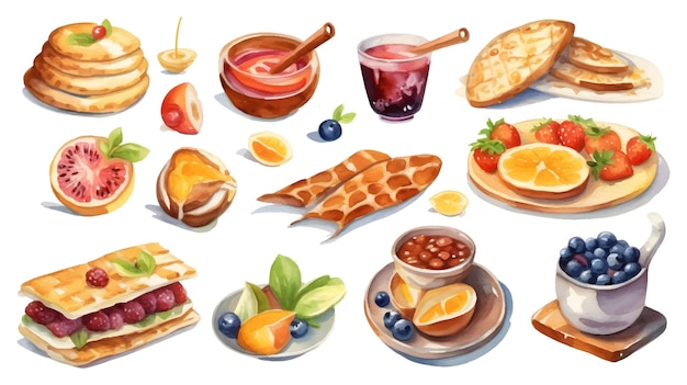 Illustrazione stabilita dell'alimento dell'acquerello