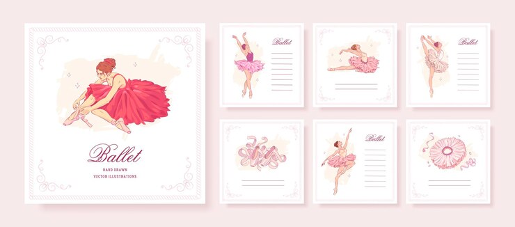 Illustrazione stabilita della cartolina d'auguri di balletto