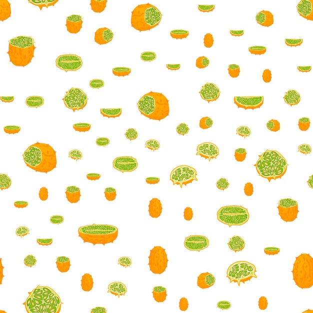 Illustrazione sul tema grande kiwano colorato senza cuciture