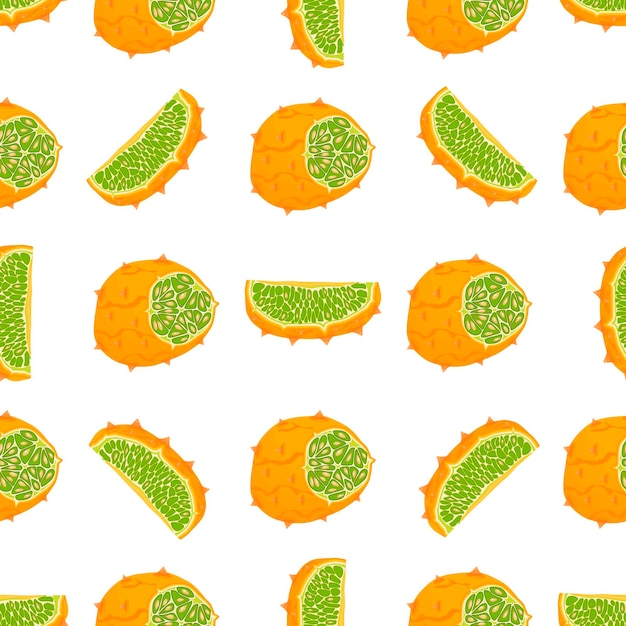 Illustrazione sul tema grande kiwano colorato senza cuciture