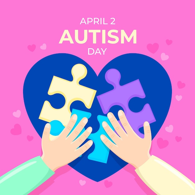 Illustrazione sulla giornata mondiale dell'autismo celebrata il 2 aprile