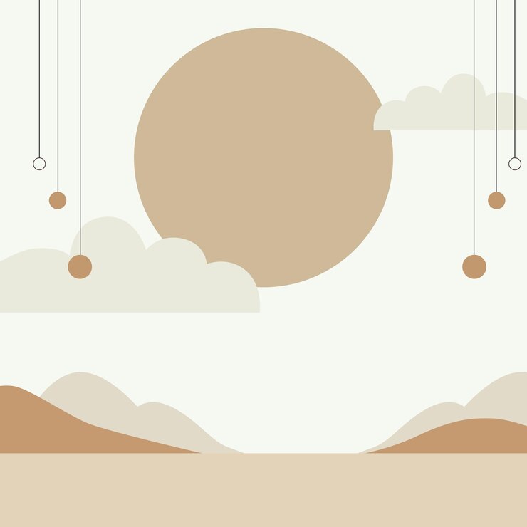 Illustrazione sullo sfondo con copertura solare e due decorazioni a destra e a sinistra
