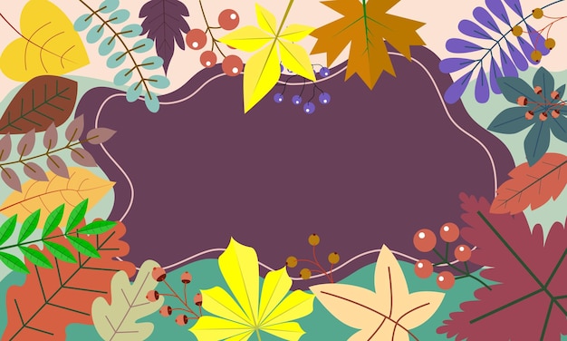 Illustrazione sullo sfondo floreale delle foglie autunnali colorate
