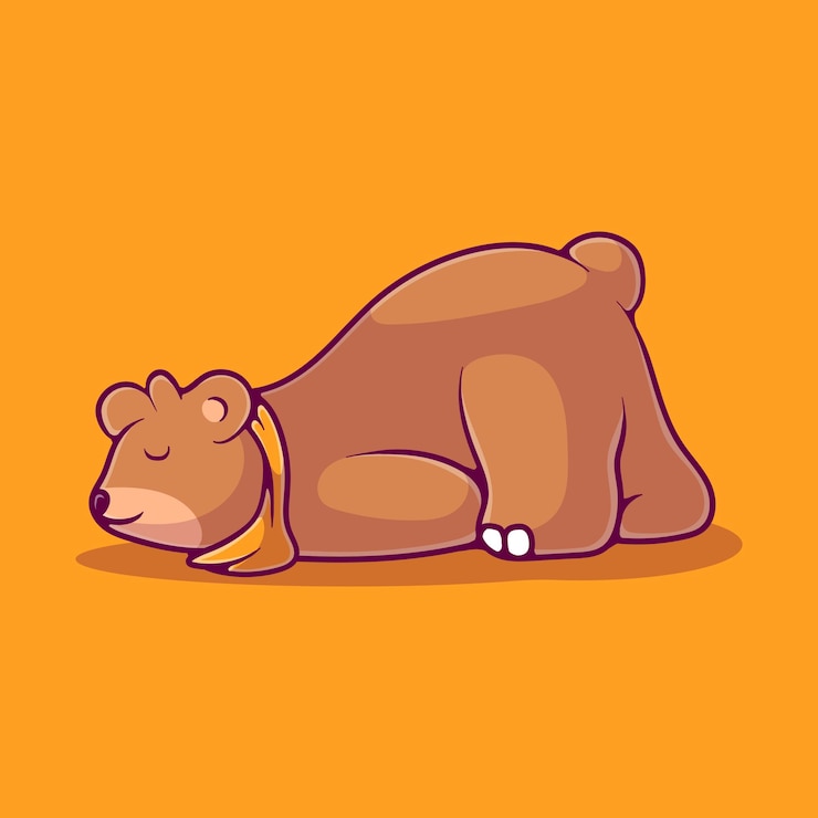 Vettore illustrazione sveglia dell'orso grizzly addormentato adatta per l'adesivo della mascotte e il design della maglietta