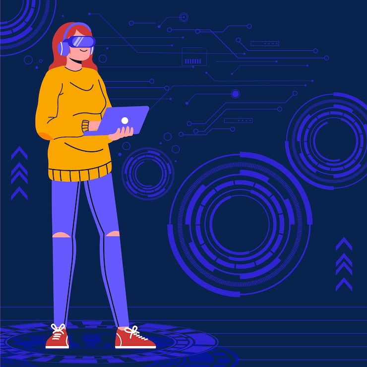 Vettore illustrazione tecnologica disegnata a mano