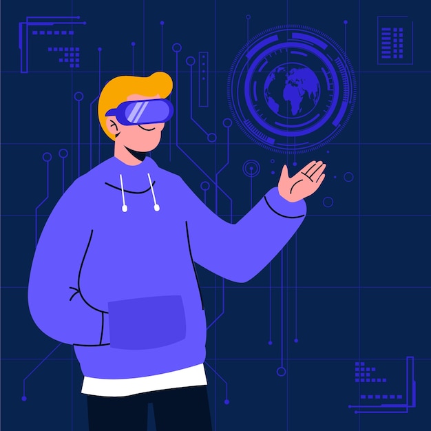 Illustrazione tecnologica disegnata a mano