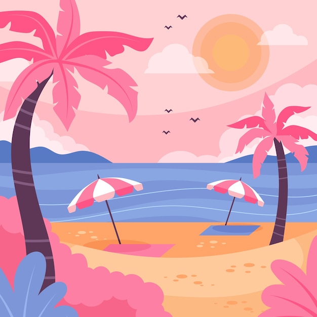 Illustrazione tropicale disegnata a mano