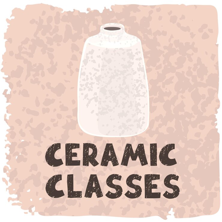 Vettore illustrazione variopinta di vettore del vaso in ceramica. corsi di ceramica. utilizzare come elemento per la pubblicità di stampa di design, poster, banner, post sui social media, invito, design grafico