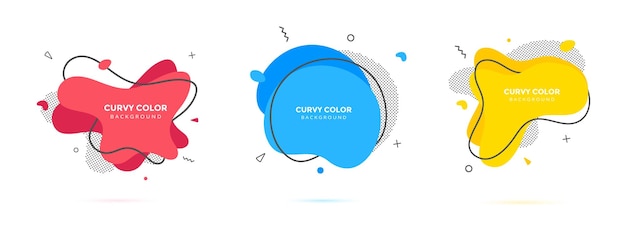 Illustrazione variopinta di vettore fluido di progettazione di stile piano di gradiente grafico dell'elemento astratto liquido moderno