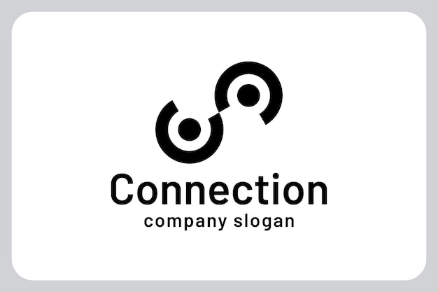 Illustrazione Vettore logo connessione con icona di stretta di mano e collaborazione di persone astratte