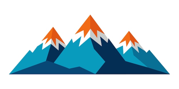 Illustrazione vettoriale 2D delle montagne
