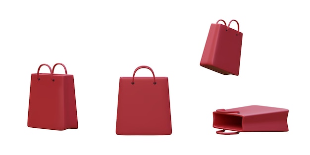 Illustrazione vettoriale 3D Banner per lo shopping online con sacchetti regalo realistici 3d Illustrazione vettoriale