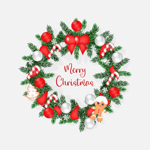 Illustrazione vettoriale 3D della corona di Natale dell'Avvento