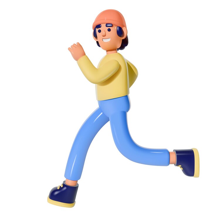 Vettore illustrazione vettoriale 3d di running man