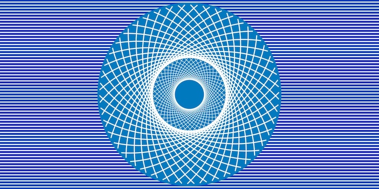 Vettore illustrazione vettoriale a disegno circolare bianco su sfondo blu isolato su sfondo bianco
