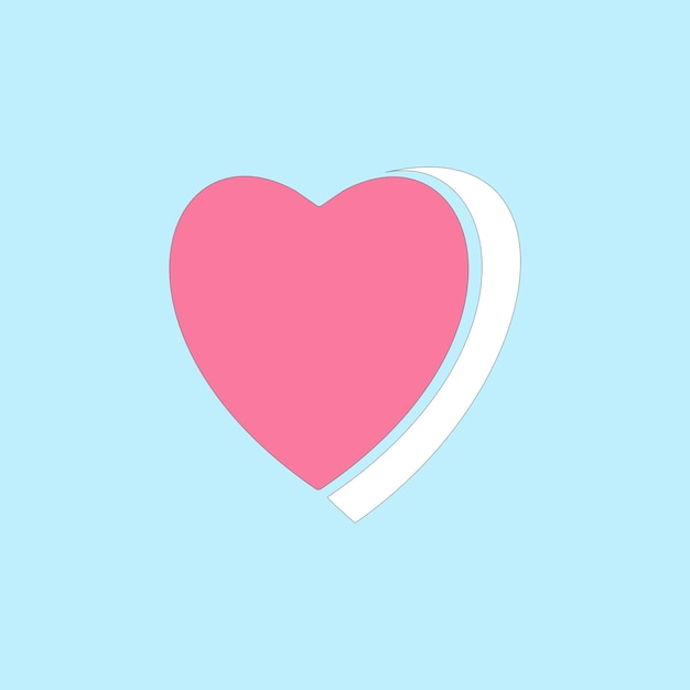 Illustrazione vettoriale a forma di cuore isolata su sfondo blu Concept romantico Iconica di San Valentino