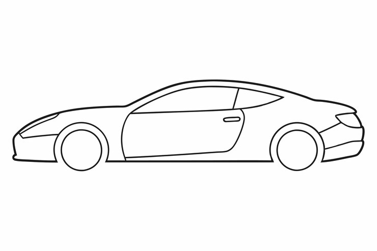 Illustrazione vettoriale a linea singola di un'auto sportiva