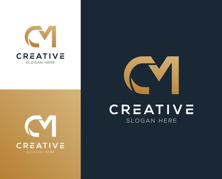 Illustrazione vettoriale astratta del disegno del logo CM MC iniziale